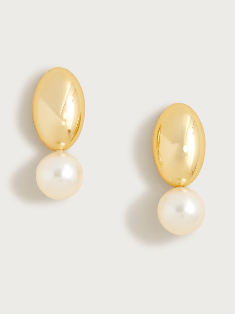 J crew Pearl and metallic disc earrings